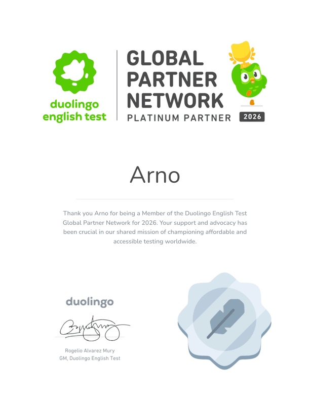Duolingo English Test Certificate