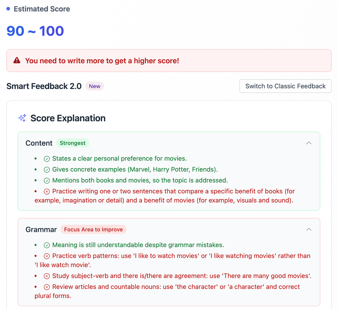 Feedback su Ogni Risposta Interface