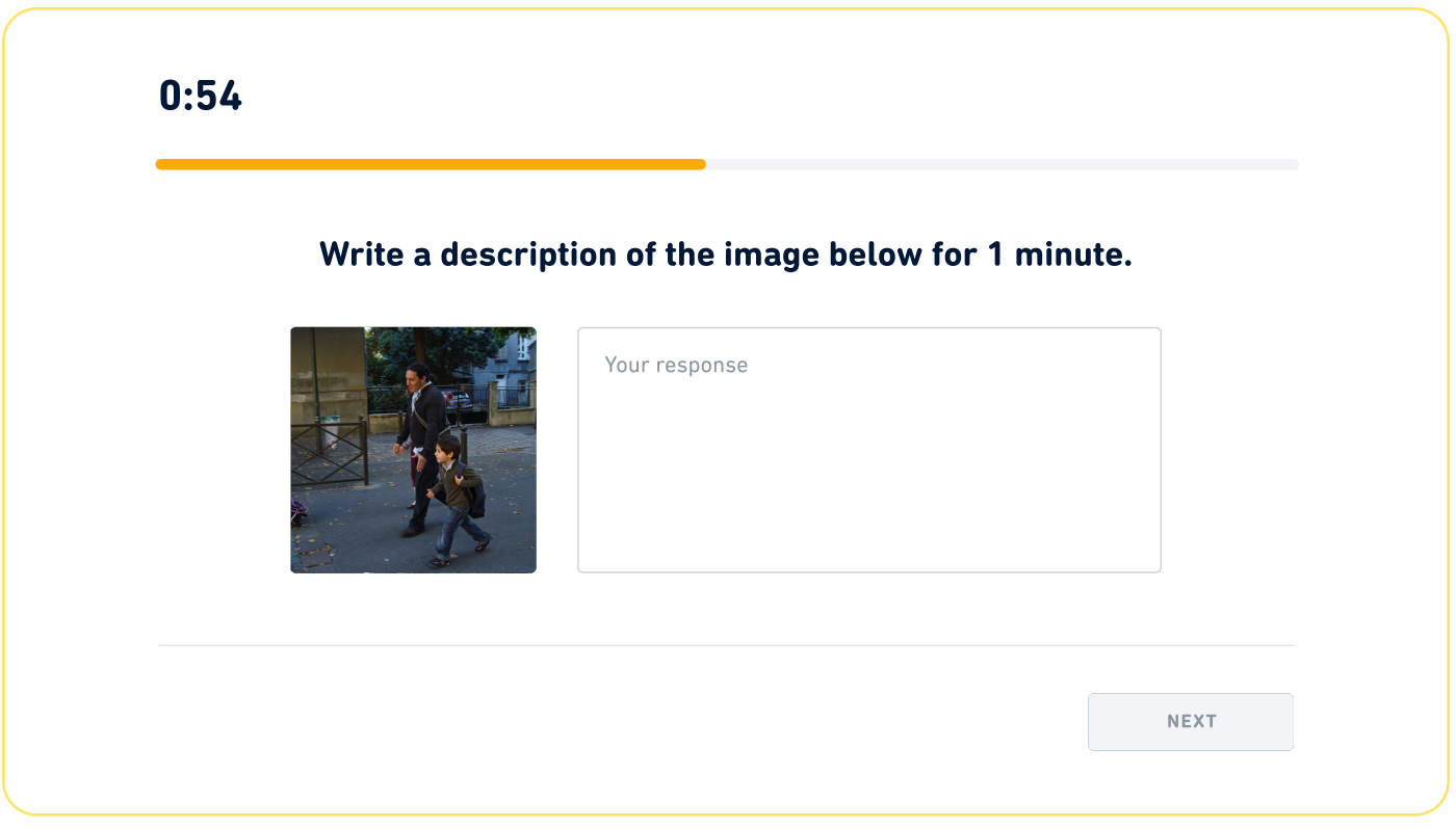 Exemple d'énoncé pour l'épreuve Write About the Photo (Ecrire une Description de l'Image) au Duolingo English Test