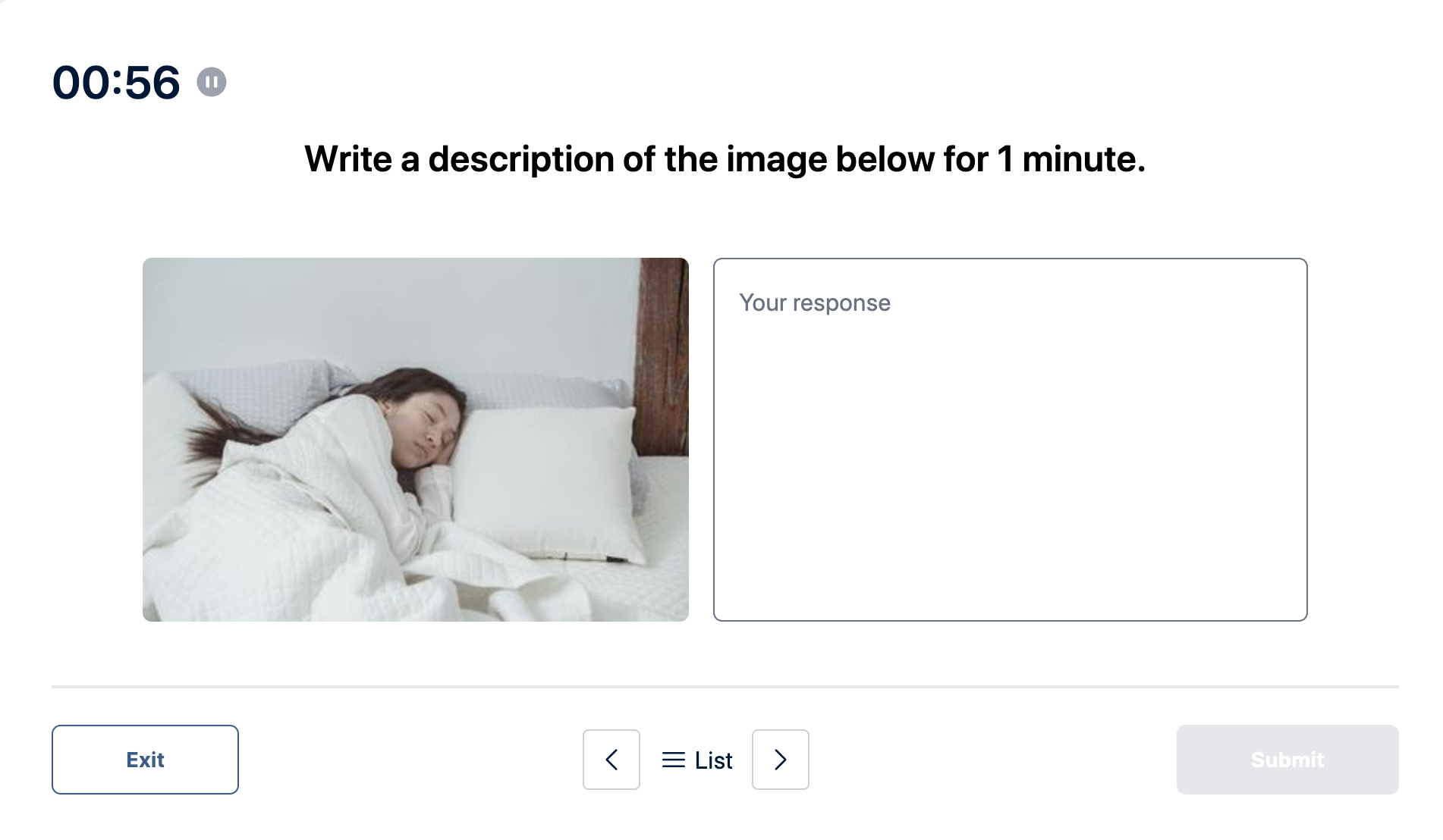 Duolingo English Test "Write about the Photo" Practice Question 16