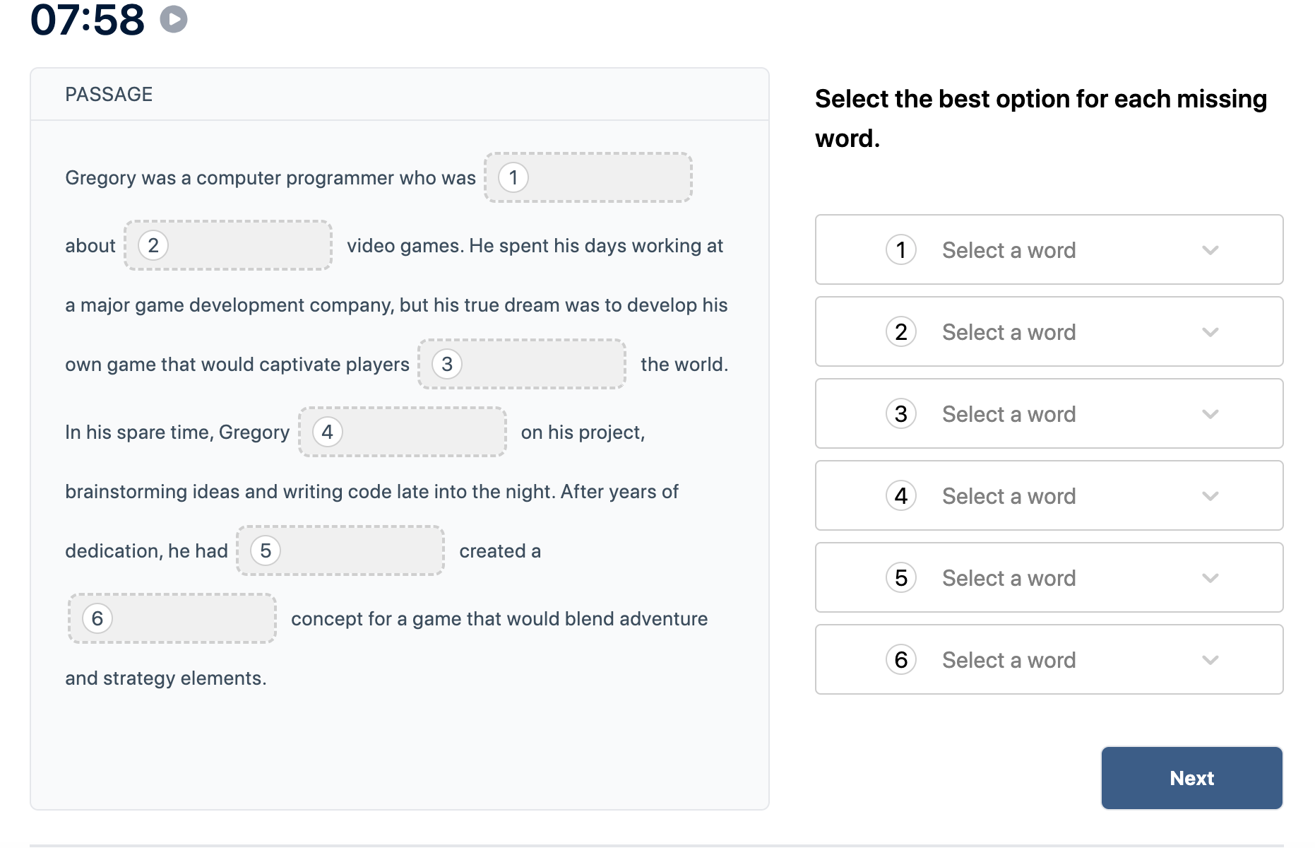 Duolingo English Test "Interactive Reading" Model Question 11