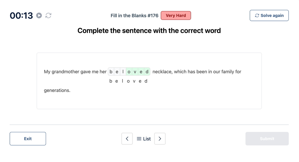 Duolingo English Test "Fill in the Blanks" Practice Question 17 Answer
