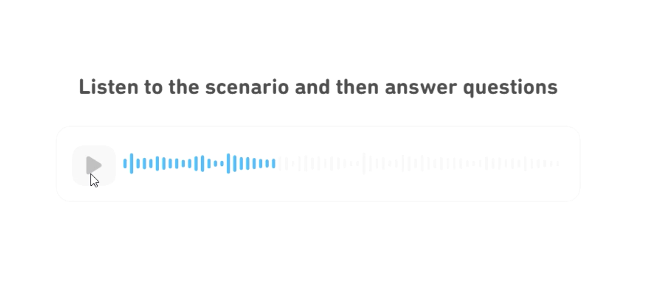 Screenshot of a scenario from the Duolingo English Test